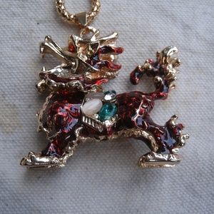 Oriental Lucky Kirin Unicorn Pendant Necklace